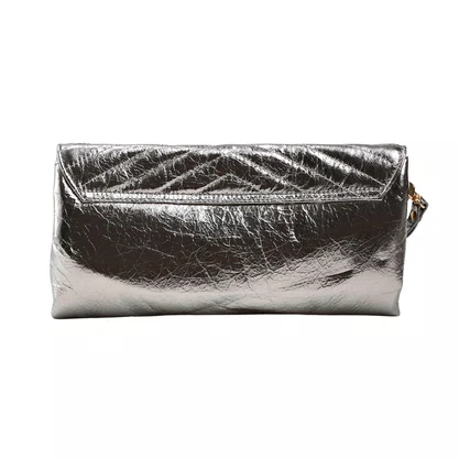 Bolsa Jorge Bischoff Clutch Feminina Matelassê Grafite Couro