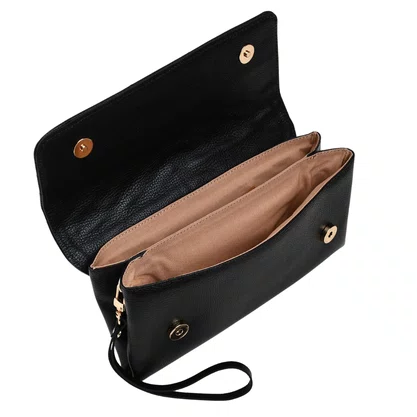 Bolsa Jorge Bischoff Clutch Feminina Matelassê Preto Couro