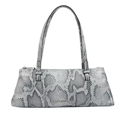 Bolsa Jorge Bischoff Feminina  Baguete Snake Azul Hortênsia Couro