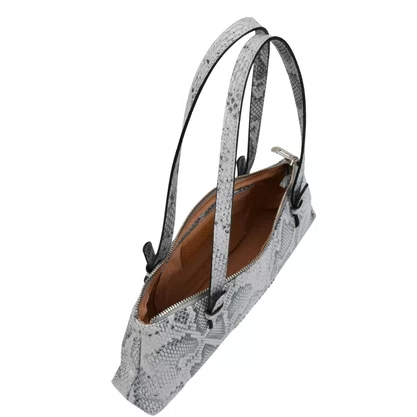 Bolsa Jorge Bischoff Feminina  Baguete Snake Azul Hortênsia Couro