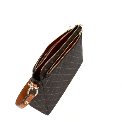 Bolsa Jorge Bischoff Feminina De Ombro Marrom Monograma JB