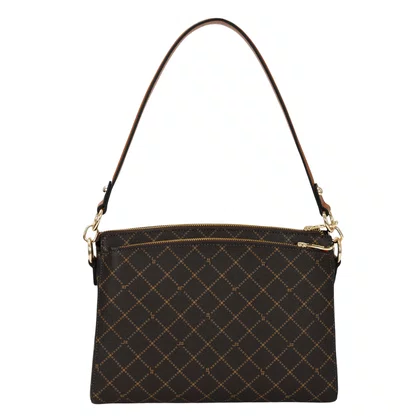 Bolsa Jorge Bischoff Feminina De Ombro Marrom Monograma JB