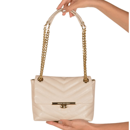 Bolsa Jorge Bischoff Feminina de Ombro Pequena Off White Couro