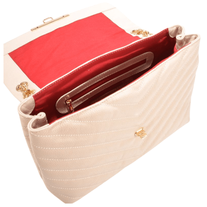 Bolsa Jorge Bischoff Feminina Grande Metalassê Off White Couro