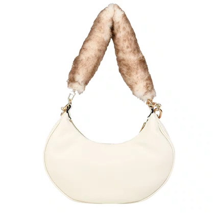 Bolsa Jorge Bischoff Feminina Ombro Alça De Pelo Removível Natural Couro