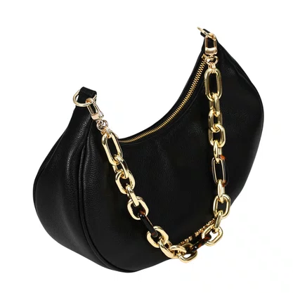 Bolsa Jorge Bischoff Feminina Ombro Alça De Pelo Removível Preto Dark Couro