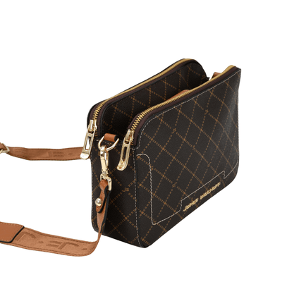 Bolsa Jorge Bischoff Feminina Pequena Café Amendoa Couro