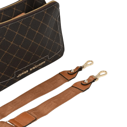 Bolsa Jorge Bischoff Feminina Pequena Café Amendoa Couro