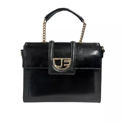 Bolsa Jorge Bischoff Feminina Preta Couro - Grande 