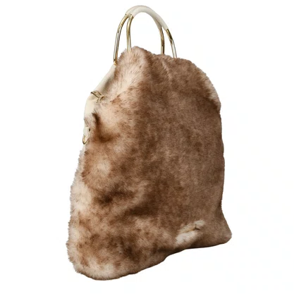 Bolsa Jorge Bischoff Feminina Transversal Natural Pêlo Couro