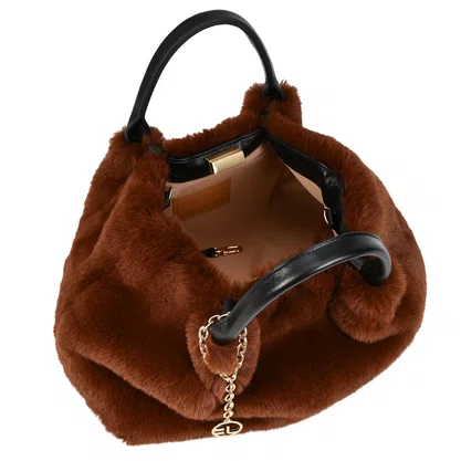 Bolsa Jorge Bischoff Tote Feminina Dark Run Pêlo Couro 