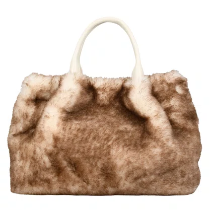 Bolsa Jorge Bischoff Tote Feminina Natural Pêlo Couro 