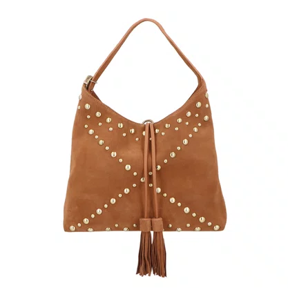 Bolsa Luiza Barcelos Caramelo Camurça - Média 