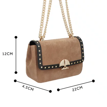 Bolsa Luiza Barcelos Femina Fendi Preto Couro Camurça Média