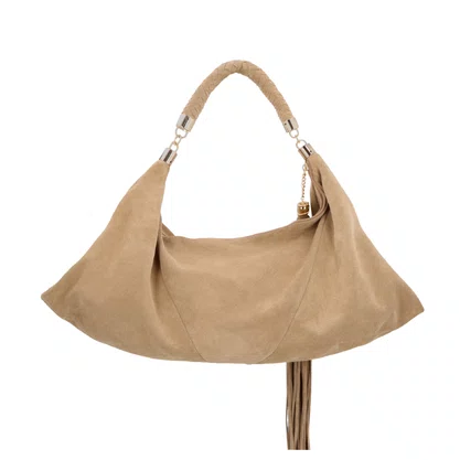 Bolsa Luiza Barcelos Feminina Alça Tramada Fendi Couro Camurça - Grande