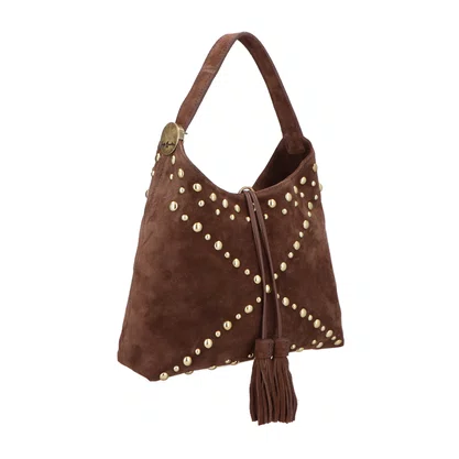 Bolsa Luiza Barcelos Feminina Café Camurça - Média 