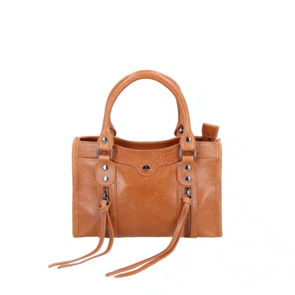 Bolsa Luiza Barcelos Feminina Caramelo Couro - Pequena 