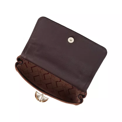 Bolsa Luiza Barcelos Femina Fendi Caramelo Coffee Couro Camurça Média