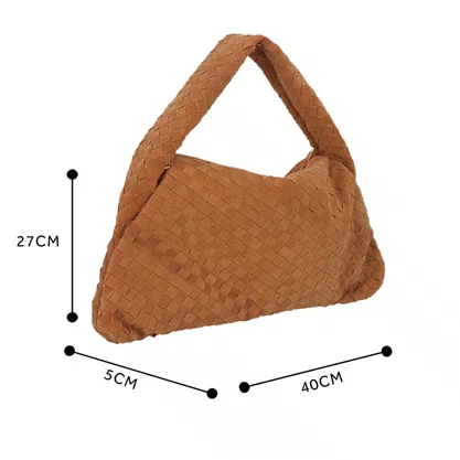 Bolsa Luiza Barcelos Feminina hobo Tressê Caramelo Couro Camurça
