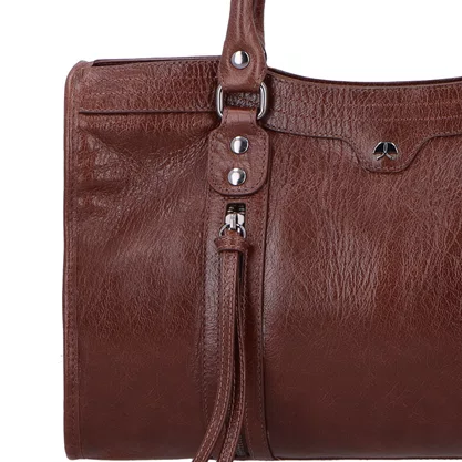 Bolsa Luiza Barcelos Feminina Marrom Couro - Grande 