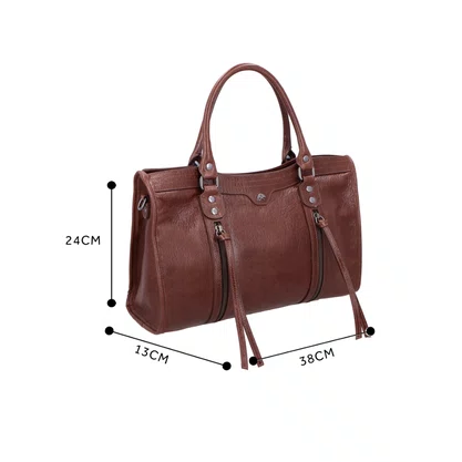 Bolsa Luiza Barcelos Feminina Marrom Couro - Grande 