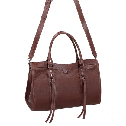 Bolsa Luiza Barcelos Feminina Marrom Couro - Grande 