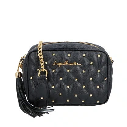 Bolsa Luiza Barcelos Feminina Matalassê Preta Couro - Média