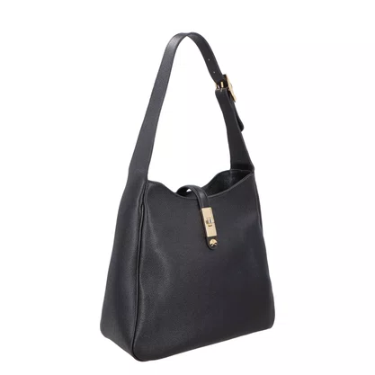 Bolsa Luiza Barcelos Feminina Preta Couro - Média