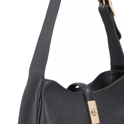 Bolsa Luiza Barcelos Feminina Preta Couro - Média