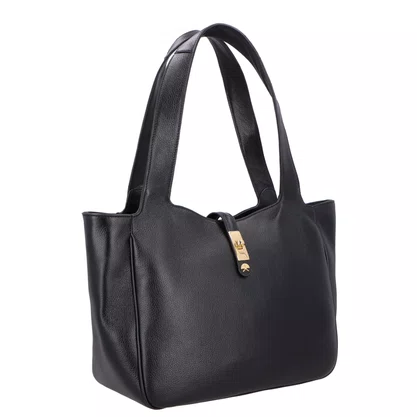 Bolsa Luiza Barcelos Feminina Preta Couro - Média 