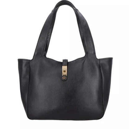 Bolsa Luiza Barcelos Feminina Preta Couro - Média