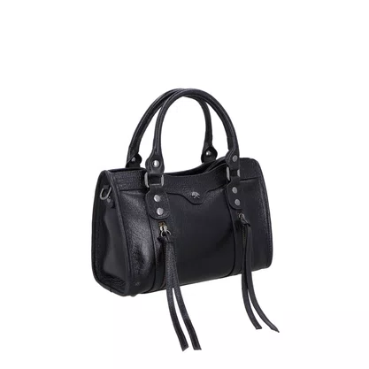 Bolsa Luiza Barcelos Feminina Preta Couro - Pequena 