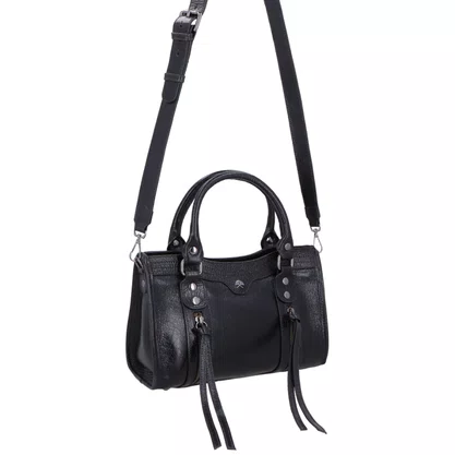 Bolsa Luiza Barcelos Feminina Preta Couro - Pequena 