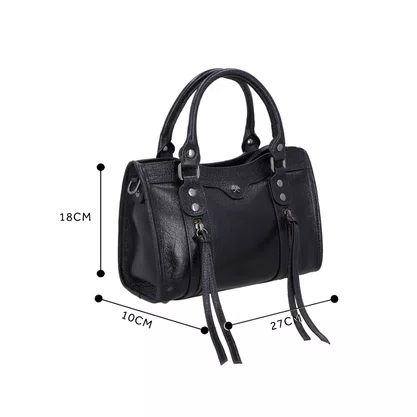 Bolsa Luiza Barcelos Feminina Preta Couro - Pequena 