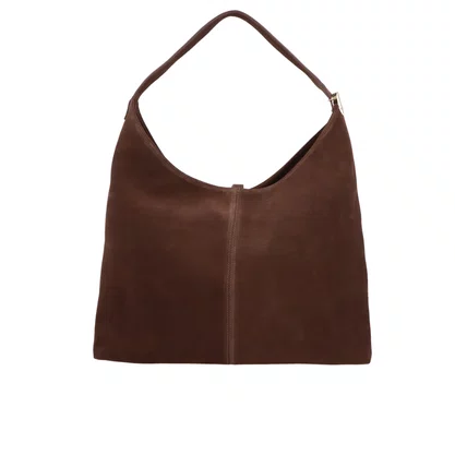 Bolsa Luiza Barcelos Femininas Hobo Café Camurça - Média 