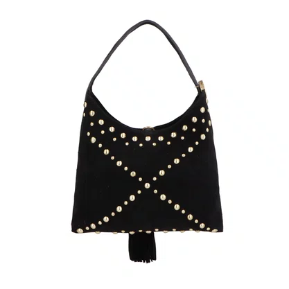 Bolsa Luiza Barcelos Preto Camurça - Média 