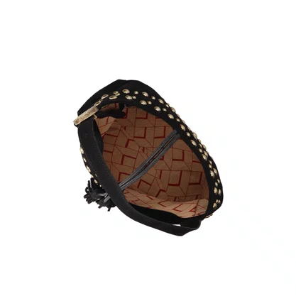 Bolsa Luiza Barcelos Preto Camurça - Média 