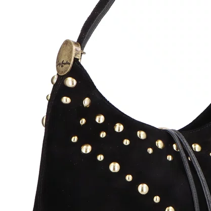 Bolsa Luiza Barcelos Preto Camurça - Média 