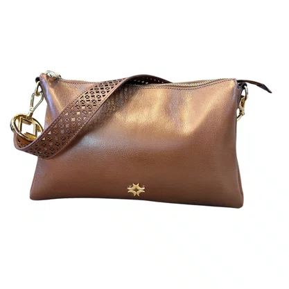 Bolsa Luz da Lua Feminina Ambar Couro - Média 