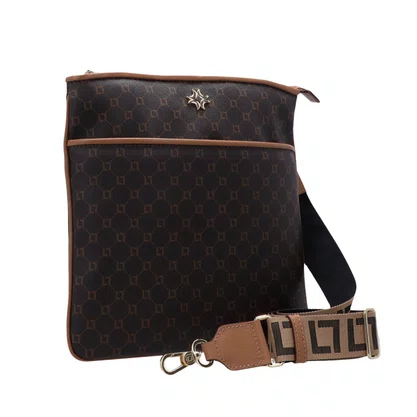 Bolsa Luz da Lua Feminina Tiracolo Média Monograma Mocca