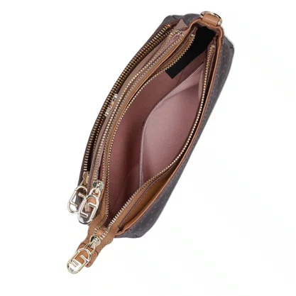 Bolsa Luz da Lua Feminina Tiracolo Monograma Mocca Pequena