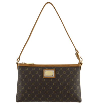 Bolsa Luz da Lua Feminina Tiracolo Pequena Monograma Mocca Couro