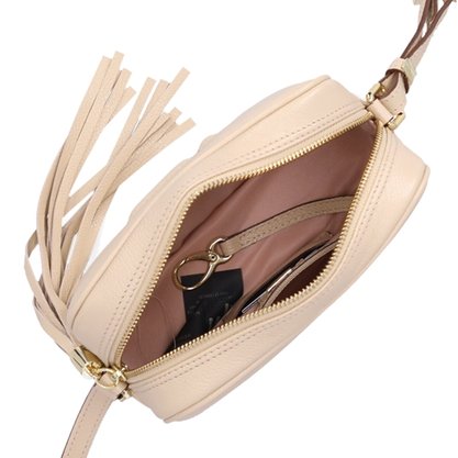 Bolsa Luz da Lua Latte Couro - Pequena 