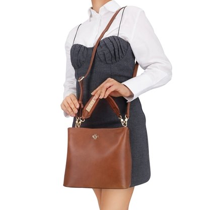 Bolsa Tote Luz da Lua Âmbar Couro - Média