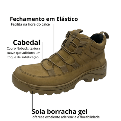 Bota Anatomic Gel Masculina Caramelo Couro Nobuck
