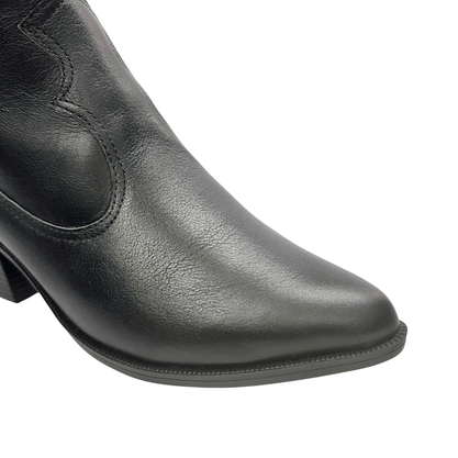 Bota Berti Maria Feminina 2 Em Um Preta  Couro 