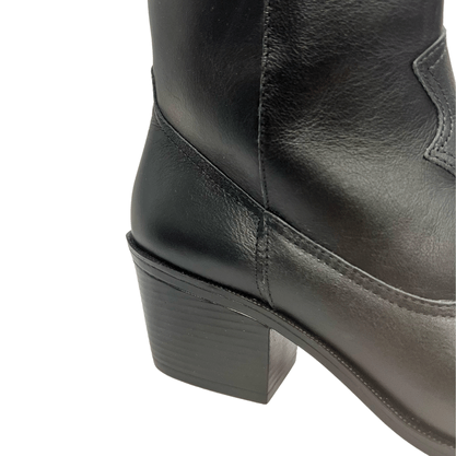 Bota Berti Maria Feminina 2 Em Um Preta  Couro 