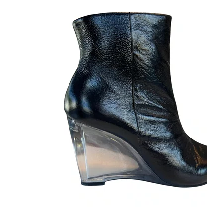 Bota Berti Maria Feminina Cano Baixo Preta Couro