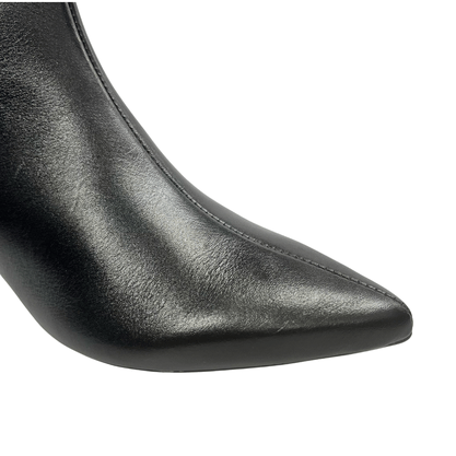 Bota Berti Maria Feminina Salto Fino Preto Couro