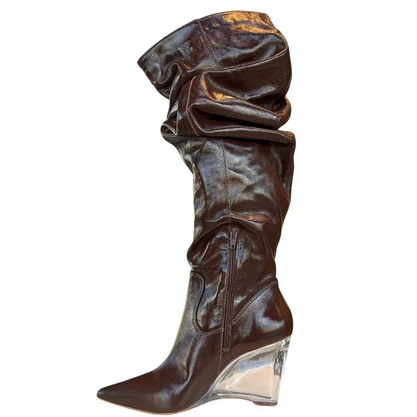 Bota Berti Maria Slouchy Feminina Java Couro